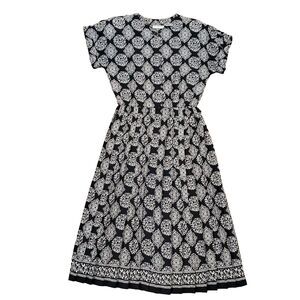 Vintage Liz Claiborne Pleated Blouson Dress Petite 10 80s 90s Cottagecore